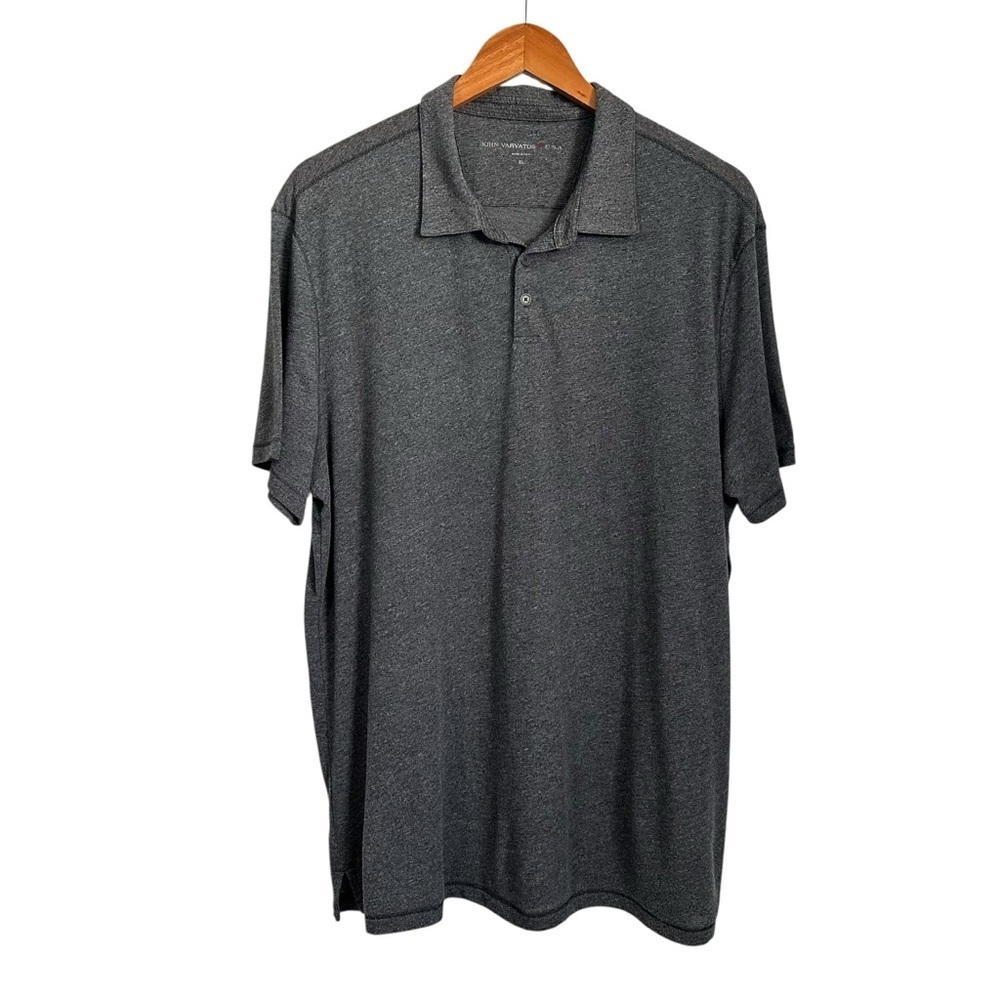 John Varvatos Star USA Mens Lightweight Polo Shirt Sz XL Gray Short Sleeves
